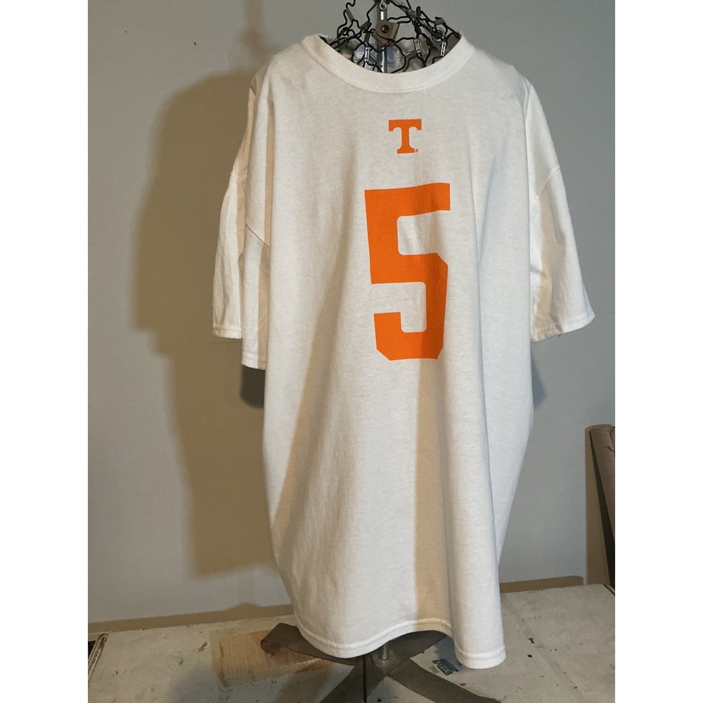 Port & Company Tennessee Volunteers T-Shirt Mens XL White Orange Number 5 Tee